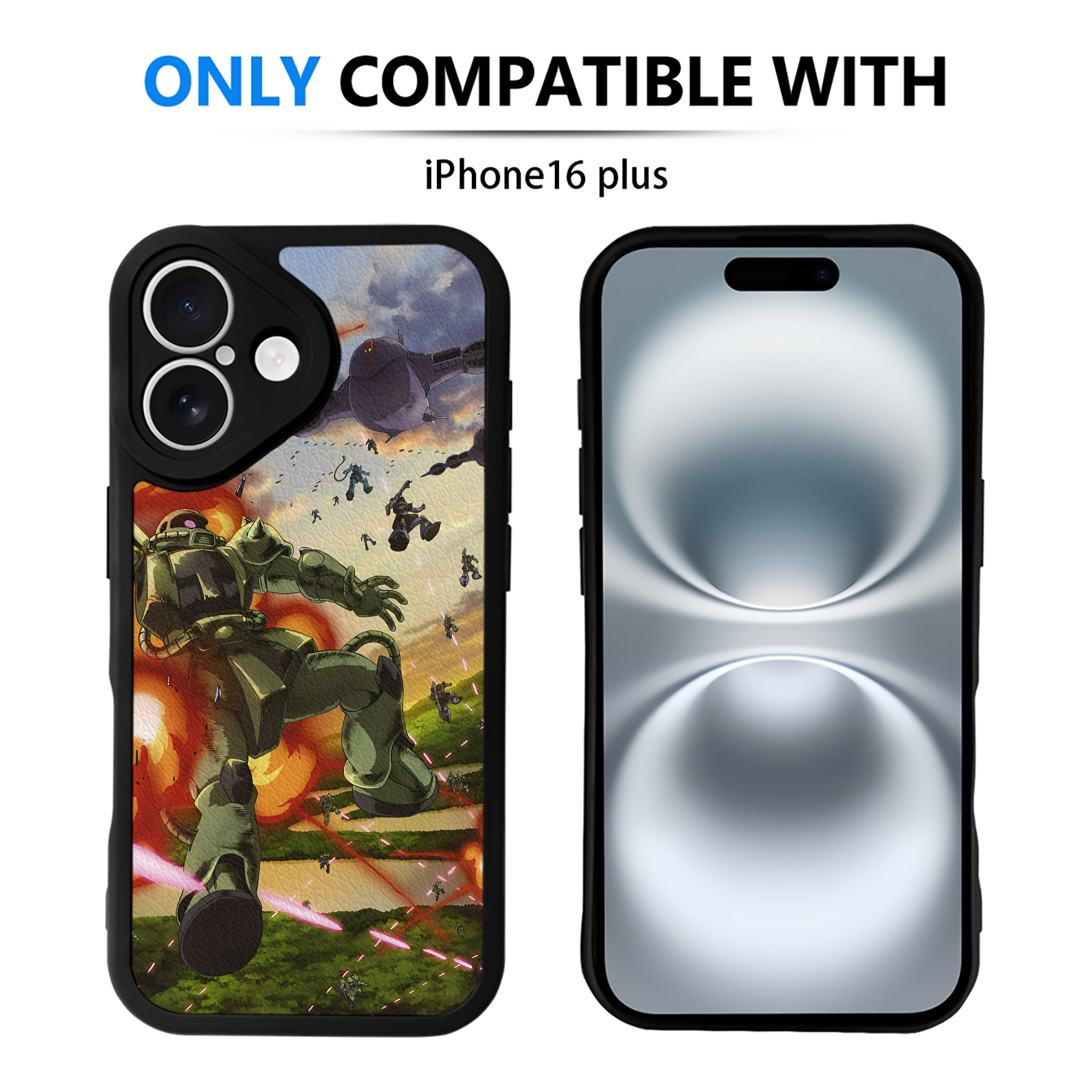（画像用） 機動戦士ガンダム Mobile Suit Gundam 【iPhone 16シリーズ対応】シリコンスマホケース（レザー調） 材質：シリコン